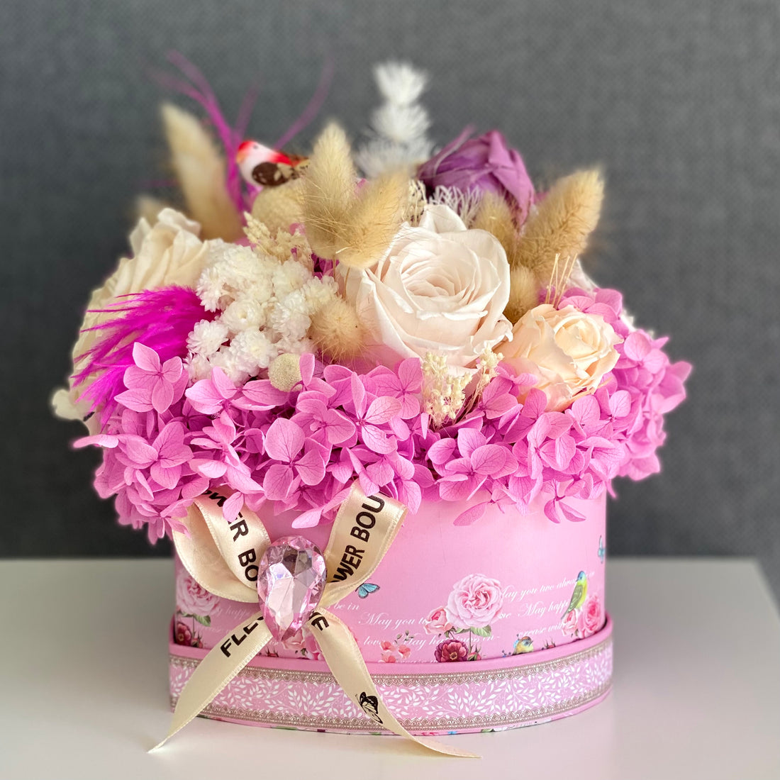 Forever Blooms Preserved Pink Floral Box
