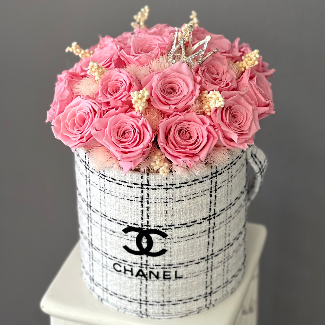 Pink Elegance Chanel Rose Box: Preserved Roses