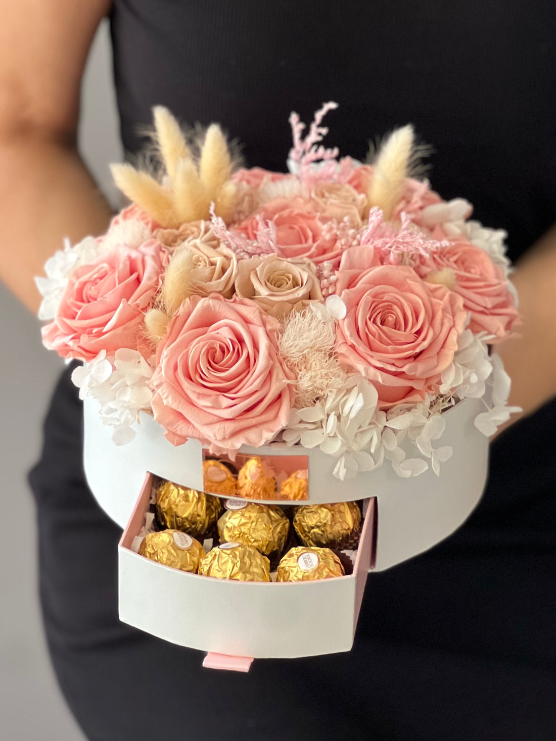 Pastel Petal Harmony Gift Box: Preserved Flowers