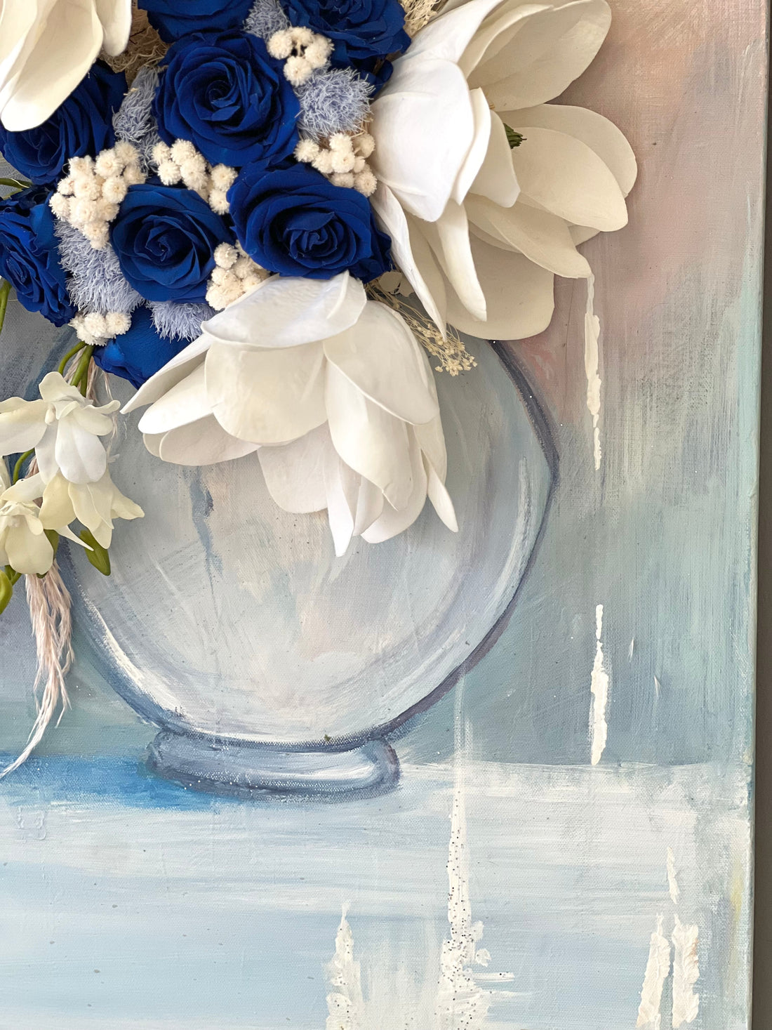 Floral Masterpiece Canvas Art: Silk &amp; Preserved Flowers